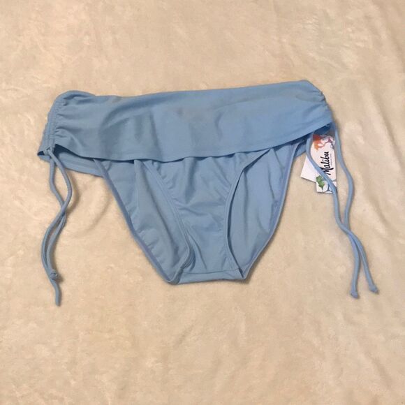 NWT Malibu Drawstring Sides Swim Bottoms - Size M - Picture 1 of 11